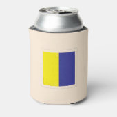 Nautische letter "K" Signaalvlag Blikjeskoeler (Blikje Achterkant)