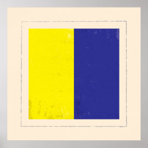 Nautische letter "K" Signaalvlag Poster