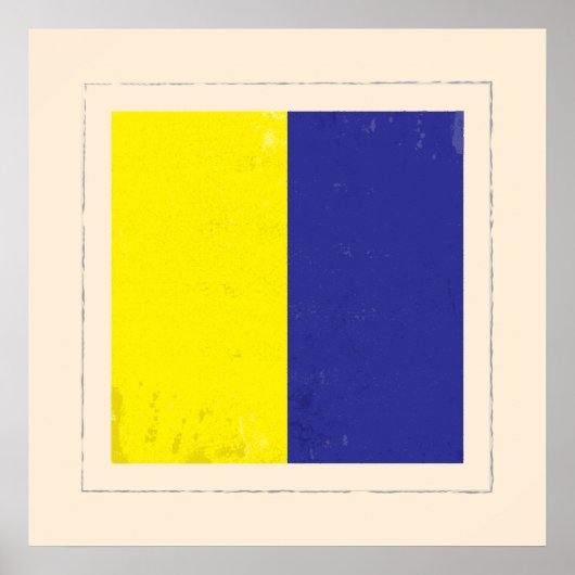 Nautische letter "K" Signaalvlag Poster (Voorkant)