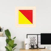 Nautische letter "O" Signaalvlag Poster (Thuiskantoor)