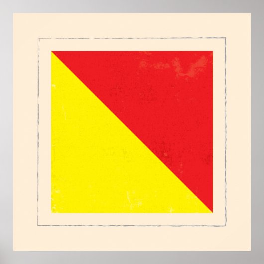 Nautische letter "O" Signaalvlag Poster (Voorkant)