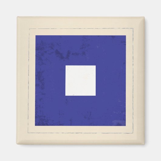 Nautische letter "P" Signaalvlag Magneet (Voorkant)