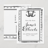 Nautische liefde ankers strand bruiloft save the d aankondigingskaart (Voorkant / Achterkant)