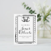 Nautische liefde ankers strand bruiloft save the d aankondigingskaart (Staand voorkant)