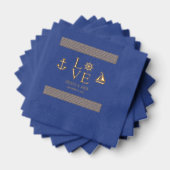 Nautische liefde bruiloft folie servetten (Insitu (Gestapeld))