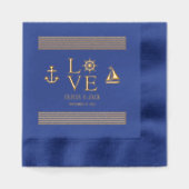 Nautische liefde bruiloft folie servetten (Voorkant)