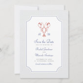 Nautische Lobster Wedding Save the Date (Voorkant)