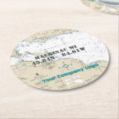 nautische Logo-lengtegraad mackinac-eiland Ronde Kartonnen Onderzetter (Gebogen)