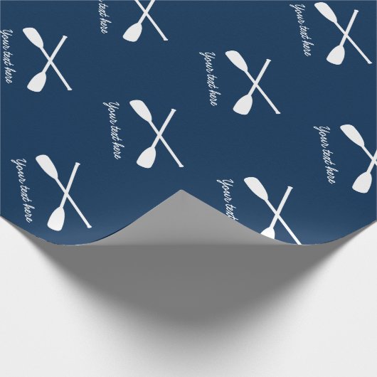 Nautische logo marineblauw en witte matte cadeaupapier (Hoek)