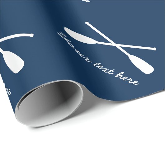 Nautische logo marineblauw en witte matte cadeaupapier (Rol Hoek)