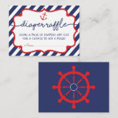 Nautische luier Raffle Beach Zee Baby Boy Navy Roo Informatiekaartje (Voorkant / Achterkant)