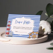 Nautische Luier Raffle Blauwe jongen Baby shower K Informatiekaartje