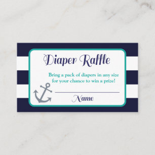 Nautische luier Raffle Inserts   Anchor Informatiekaartje