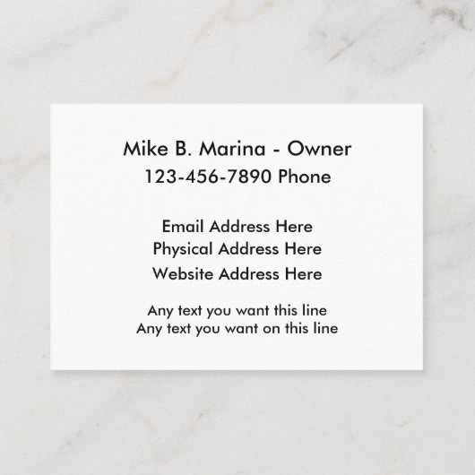 Nautische mariene Visitekaartjes (Achterkant)