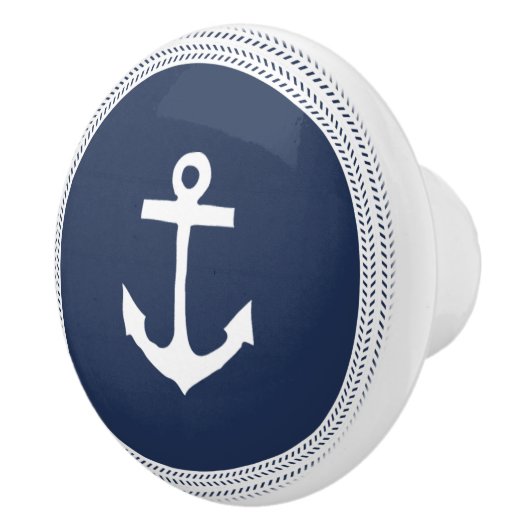 Nautische Marine Anker en Touw Vlecht Keramische Knop (Rechts)