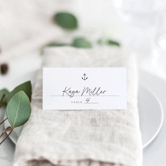 Nautische Marine Anker Wedding Place Cards Plaatskaartje