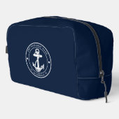 Nautische Marine Blauw Anker Boot Naam Custom Toilettasje (Rechterhoek)