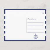 Nautische marine blauw anker bruiloft dank u briefkaart (Achterkant)