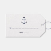 Nautische marine blauw anker bruiloft plaats kaart cadeaulabel (Voorkant (Horizontaal))