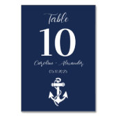 Nautische marine blauw anker moderne elegante brui kaart (Achterkant)