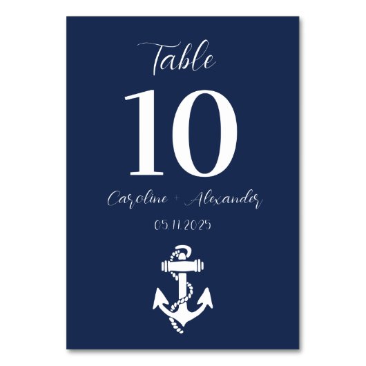 Nautische marine blauw anker moderne elegante brui kaart (Achterkant)