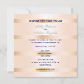 Nautische marine blauw anker roze BG SQ bruiloft Kaart (Achterkant)