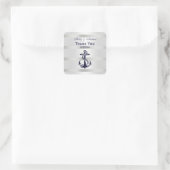 Nautische Marine Blauw Anker SQ Envelop Afdichting Vierkante Sticker (Tas)