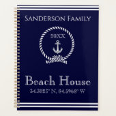 Nautische marine blauw anker strand huis coördinat planner (Voorkant)