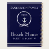 Nautische marine blauw anker strand huis coördinat planner (Achterkant)