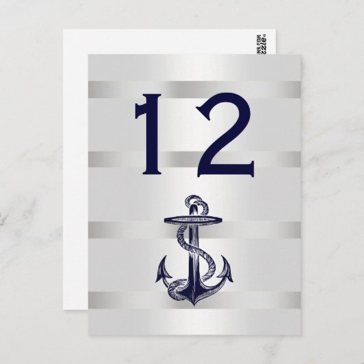 Nautische Marine Blauw Anker Wit BG V Tafelnummer (Voorkant / Achterkant)