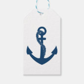 Nautische marine blauw anker zeiler bruiloft oceaa cadeaulabel (Voorkant)