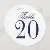 Nautische Marine Blauw Bruiloft Cirkel Tafelnummer (Voorkant / Achterkant)