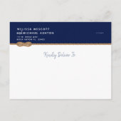 ⚓ nautische marine blauw budget wijzigen van de da aankondigingskaart (Achterkant)