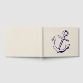 Nautische Marine Blauw En Tan Trouwschip Anker Gastenboek (Volledig)
