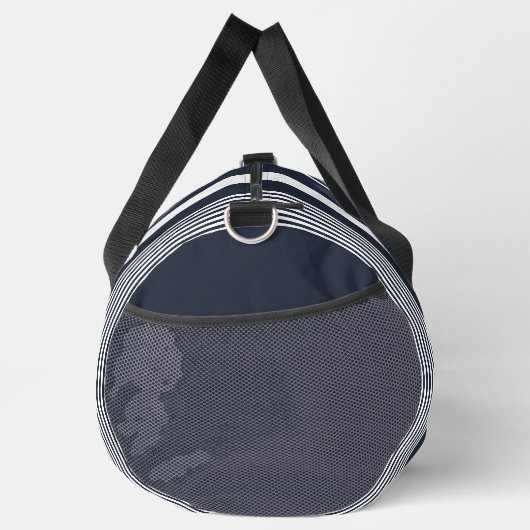 Nautische Marine blauw en wit gestreept met Anker Plunjezak (Rechts)