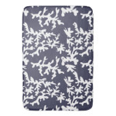 Nautische marine blauw en wit koraalrif patroon badmat (Voorkant Verticaal)