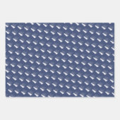 Nautische marine blauw en wit schip zeilboot inpakpapier vel (Voorkant 3)