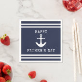 Nautische Marine Blauw Wit Anker Happy Fathers Day Servet (Insitu)