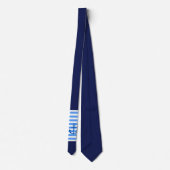 Nautische marine blauw & wit streep anker patroon stropdas (Achterkant)