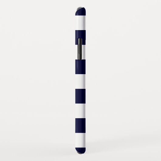 Nautische Marine Blauw-witte strepen met anker Case-Mate iPhone Case (Achterkant/rechts)