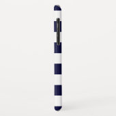 Nautische Marine Blauw-witte strepen met anker Case-Mate iPhone Case (Achterkant/links)