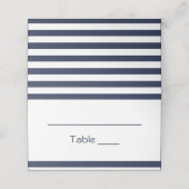 Nautische Marine Blauw & Witte Strepen Trouwfeest Plaatskaartje (Buitenkant ongevouwen)