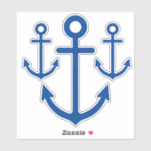 Nautische marine blauwe ankers sticker (Vel)