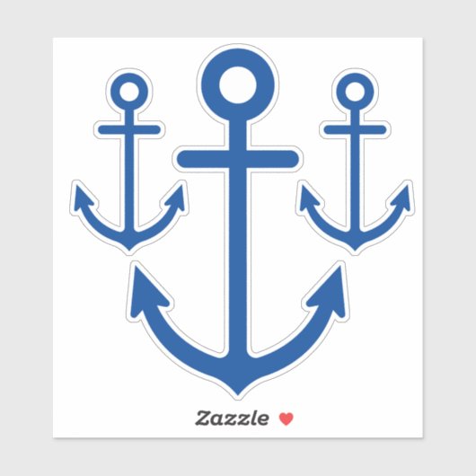 Nautische marine blauwe ankers sticker (Vel)