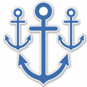 Nautische marine blauwe ankers sticker