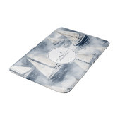 Nautische marine blauwe boot monogram badmat (Gekanteld)