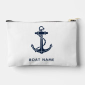 Nautische Marine Blauwe Boot Naam Custom Swag Etui (Achterkant)