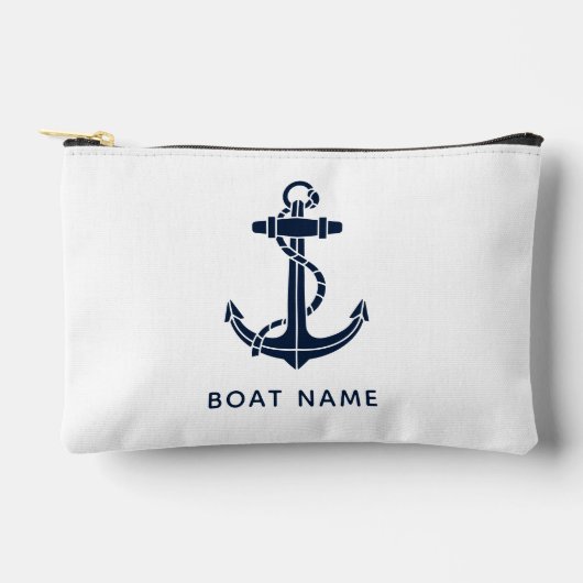 Nautische Marine Blauwe Boot Naam Custom Swag Etui (Voorkant)