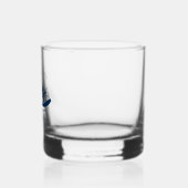 Nautische Marine Blauwe Bootnaam Scheepswiel Whisky Glas (Links)