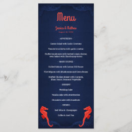 Nautische Marine Blauwe Koraal Zeepaardjes Strandb Menu